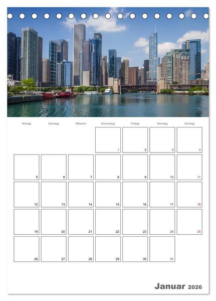 Produktbild: CHICAGO Terminplaner (Tischkalender 2026 DIN A5 hoch), CALVENDO Monatskalender