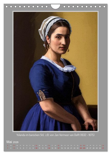 Produktbild: Yolanda in der Kunstgalerie (Wandkalender 2026 DIN A4 hoch), CALVENDO Monatskalender