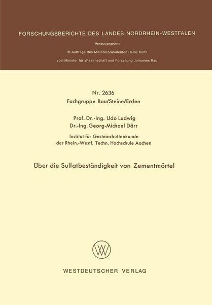 Produktbild: &Uuml;ber die Sulfatbest&auml;ndigkeit von Zementm&ouml;rtel
