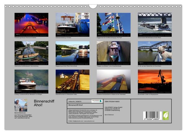 Produktbild: Binnenschiff Ahoi! (Wandkalender 2027 DIN A3 quer), CALVENDO Monatskalender
