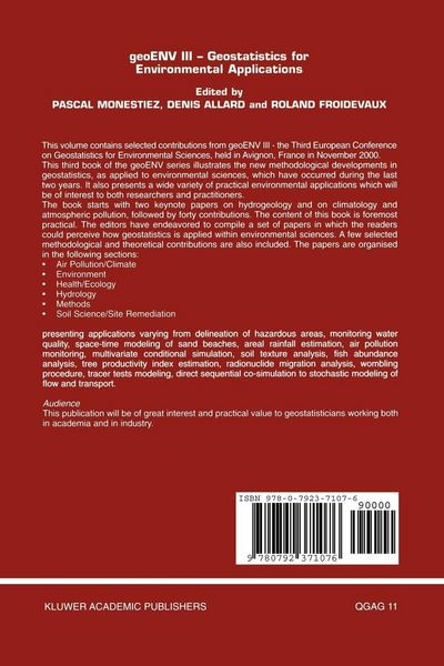 Produktbild: geoENV III &mdash; Geostatistics for Environmental Applications