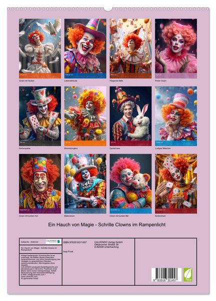 Produktbild: Ein Hauch von Magie - Schrille Clowns im Rampenlicht (hochwertiger Premium Wandkalender 2026 DIN A2 hoch), Kunstdruck in Hochglanz