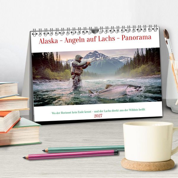 Produktbild: Alaska - Angeln auf Lachs - Panorama (Tischkalender 2027 DIN A5 quer), CALVENDO Monatskalender