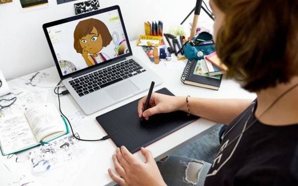Produktbild: Wacom One medium Kabelgebunden Grafiktablett Schwarz, Rot