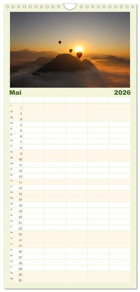 Produktbild: Familienplaner 2026 - S&uuml;dostasiens Natursch&auml;tze mit 5 Spalten (Wandkalender, 21 x 45 cm) CALVENDO