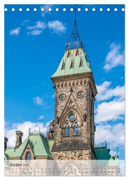 Produktbild: Ottawa - Eine Stadt mit Geschichte (Tischkalender 2026 DIN A5 hoch), CALVENDO Monatskalender