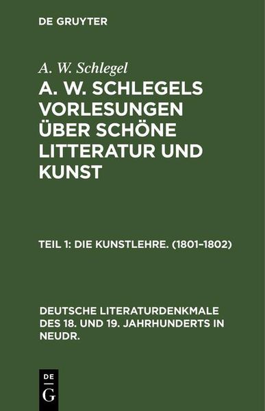 Produktbild: Die Kunstlehre. (1801-1802)