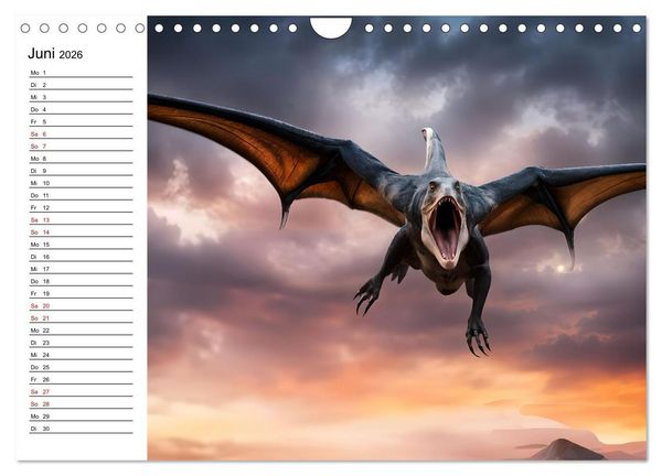 Produktbild: Urzeit erwacht - Ein Jahr mit den Dinosauriern (Wandkalender 2026 DIN A4 quer), CALVENDO Monatskalender