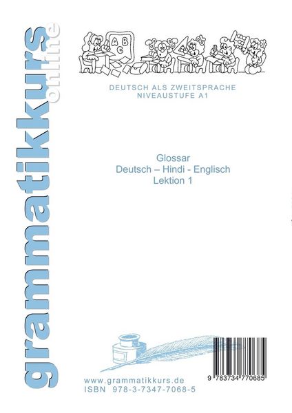 Produktbild: W&ouml;rterbuch Deutsch - Hindi- Englisch Niveau A1 Lektion 1