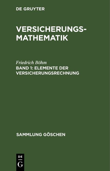 Produktbild: Elemente der Versicherungsrechnung