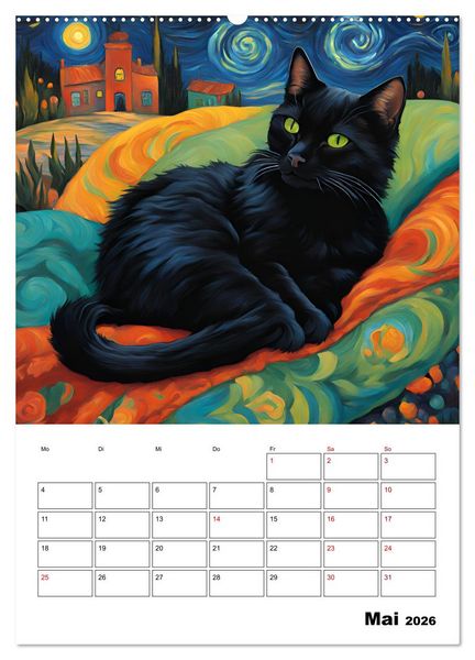 Produktbild: Katzenmagie (Wandkalender 2026 DIN A2 hoch), CALVENDO Monatskalender