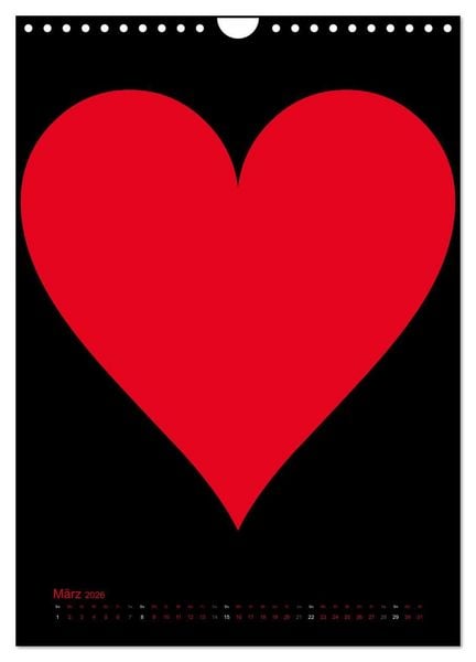 Produktbild: Foto- und Bastelkalender &bdquo;LIEBE&ldquo; in der Farbe Schwarz (Wandkalender 2026 DIN A4 hoch), CALVENDO Monatskalender