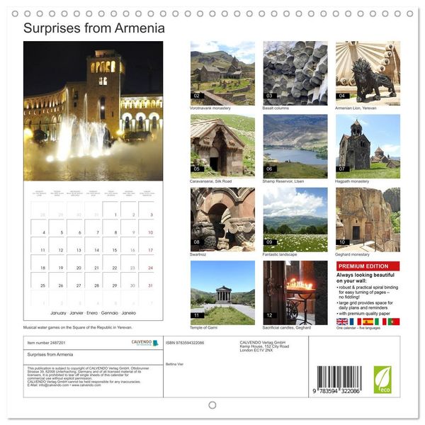 Produktbild: Surprises from Armenia (Wall Calendar 2027 12 &times; 12 Inch) CALVENDO 12 Month Wall Calendar