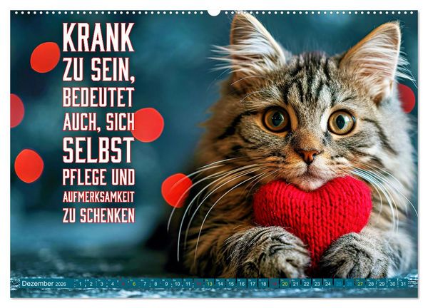 Produktbild: Gute Besserung - mit coolen Spr&uuml;chen (Wandkalender 2026 DIN A2 quer), CALVENDO Monatskalender