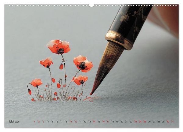 Produktbild: Die leise Magie der Kalligrafie (Wandkalender 2026 DIN A2 quer), CALVENDO Monatskalender