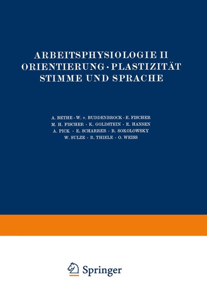 Produktbild: Arbeitsphysiologie II Orientierung &middot; Plastizit&auml;t Stimme und Sprache
