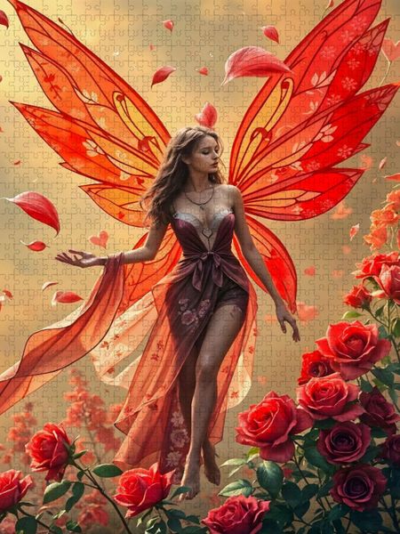 Produktbild: CALVENDO Puzzle Die Rosenfee des Februar - Ein Puzzle der leisen Liebe | 1000 Teile Lege-Gr&ouml;&szlig;e 64x48cm Foto-Puzzle f&uuml;r gl&uuml;ckliche Stunden
