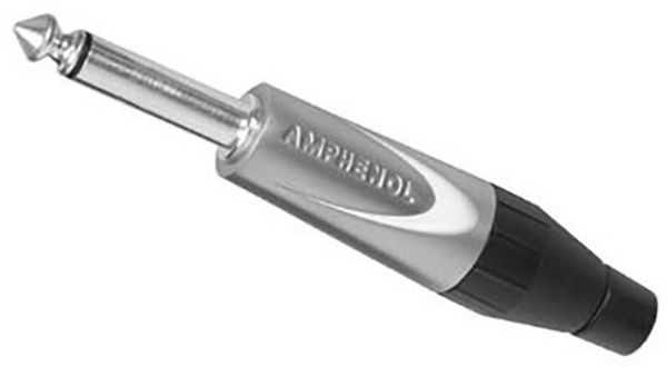 Amphenol TM2PJ Klinken-Steckverbinder 6.35mm Stecker, gerade Polzahl: 2 Mono Silber 1St.