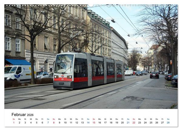 Produktbild: Mit der Bim durch Wien - Die Wiener Stra&szlig;enbahn (hochwertiger Premium Wandkalender 2026 DIN A2 quer), Kunstdruck in Hochglanz