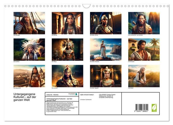 Produktbild: Untergegangene Kulturen - auf der ganzen Welt (Wandkalender 2026 DIN A3 quer), CALVENDO Monatskalender