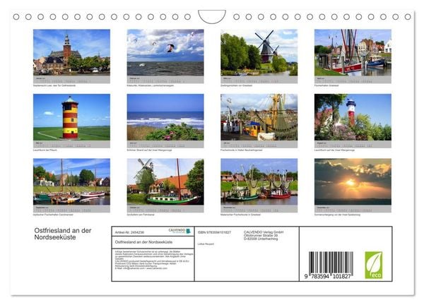 Produktbild: Ostfriesland an der Nordseek&uuml;ste (Wandkalender 2027 DIN A4 quer), CALVENDO Monatskalender