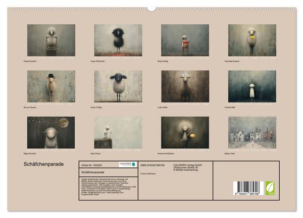 Produktbild: Sch&auml;fchenparade (hochwertiger Premium Wandkalender 2026 DIN A2 quer), Kunstdruck in Hochglanz
