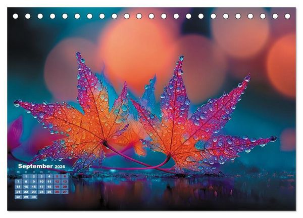 Produktbild: Herbstgefl&uuml;ster - Farben, die vom Wind erz&auml;hlen (Tischkalender 2026 DIN A5 quer), CALVENDO Monatskalender