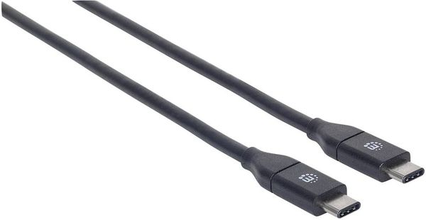 Produktbild: Manhattan USB-Kabel USB 3.2 Gen2 USB-C&reg; Stecker, USB-C&reg; Stecker 0.50m Schwarz 354899