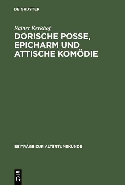 Produktbild: Dorische Posse, Epicharm und Attische Kom&ouml;die