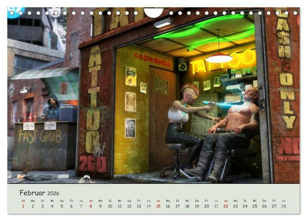 Produktbild: Science Fiction Cyberpunk (Wandkalender 2026 DIN A4 quer), CALVENDO Monatskalender