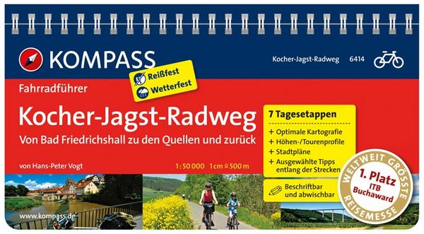Produktbild: KOMPASS Fahrradf&uuml;hrer Kocher-Jagst-Radweg - Von Bad Friedrichshall zu den Quellen und zur&uuml;ck