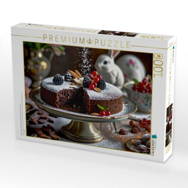 Produktbild: CALVENDO Puzzle Italienischer Schokoladen Mandel Kuchen Capreser Art | 1000 Teile Lege-Gr&ouml;&szlig;e 64x48cm Foto-Puzzle f&uuml;r gl&uuml;ckliche Stunden