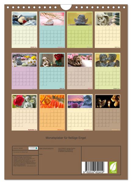 Produktbild: Monatsplaber f&uuml;r flei&szlig;ige Engel (Wandkalender 2026 DIN A4 hoch), CALVENDO Monatskalender