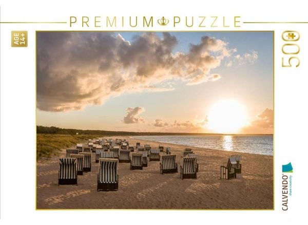 CALVENDO Puzzle Die letzten Sonnenstrahlen am Strand an der Ostsee | 500 Teile Lege-Größe 48 × 36 cm Foto-Puzzle für Erwachsene