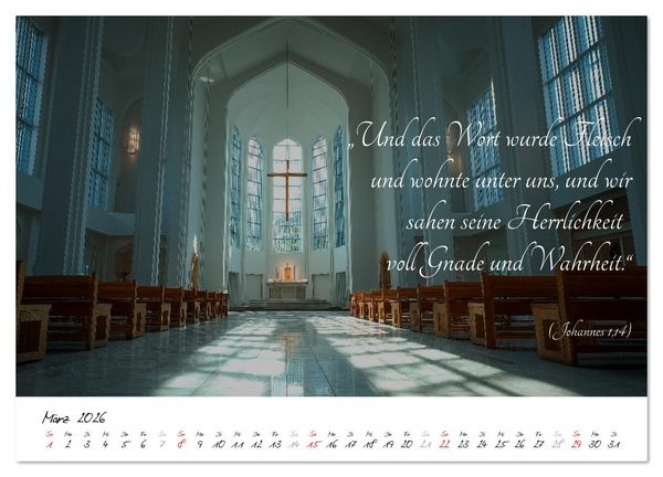 Produktbild: Christlicher Kalender mit Bibelzitaten und spirituellen Bildern (Wandkalender 2026 DIN A2 quer), CALVENDO Monatskalender