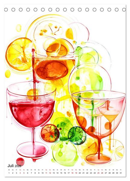 Produktbild: Abstrakte Cocktail-Palette! (Tischkalender 2026 DIN A5 hoch), CALVENDO Monatskalender