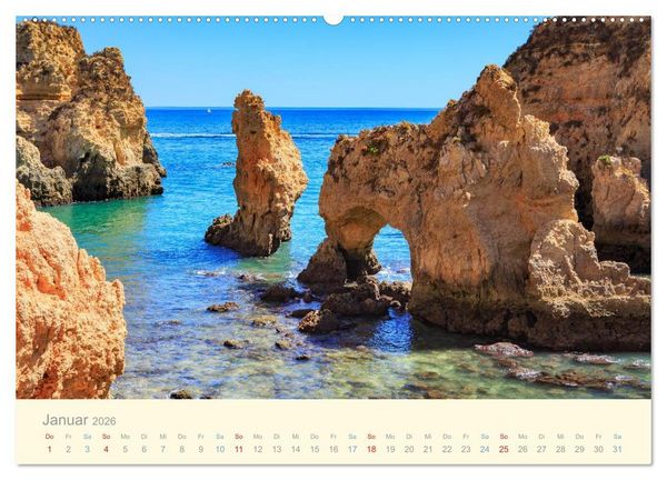 Produktbild: Algarve - Portugals goldene K&uuml;ste (Wandkalender 2026 DIN A2 quer), CALVENDO Monatskalender