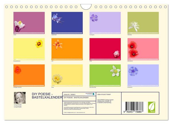 Produktbild: DIY POESIE - BASTELKALENDER (Wandkalender 2026 DIN A4 quer), CALVENDO Monatskalender