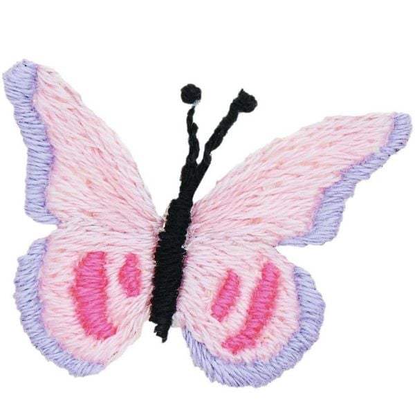 Produktbild: Stick & Stitch Packung, Schmetterlinge, bunt, 21 Stk., inkl. wasserl&ouml;slicher, bedruckter Stickvorlage, Stickgarn, Sticknadel, Anl.