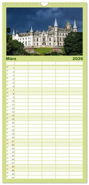 Produktbild: Familienplaner 2026 - Schottlands Castles - Zeugen der Vergangenheit mit 5 Spalten (Wandkalender, 21 x 45 cm) CALVENDO
