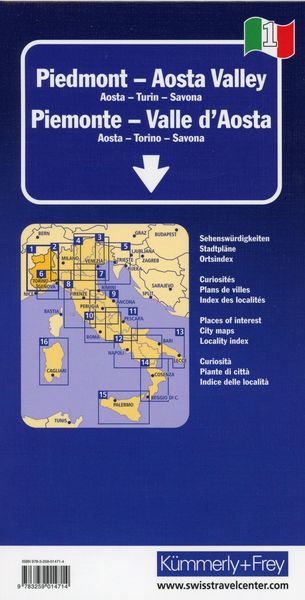 Produktbild: Piemont - Aostatal Regionalkarte Italien Nr. 1 1:200000
