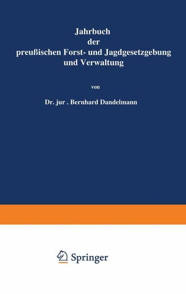 Produktbild: Jahrbuch der Preu&szlig;ischen Forst- und Jagdgesetzgebung und Verwaltung