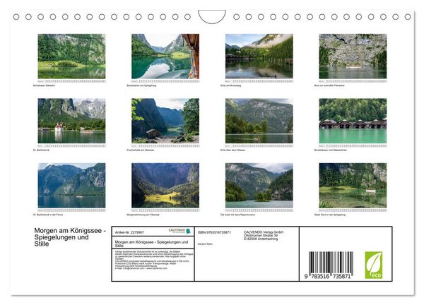 Produktbild: Morgen am K&ouml;nigssee - Spiegelungen und Stille (Wandkalender 2026 DIN A4 quer), CALVENDO Monatskalender