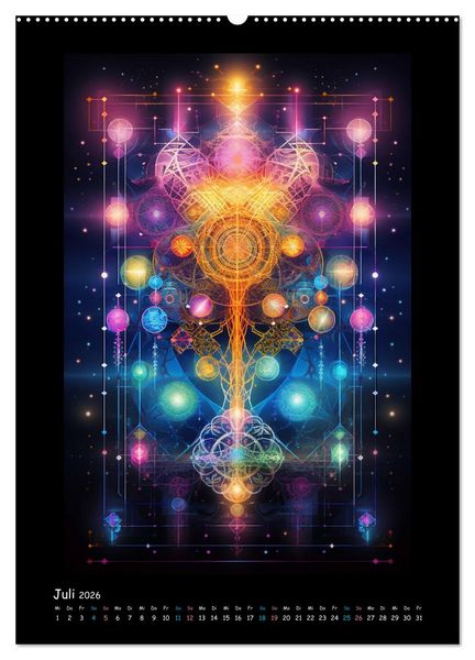 Produktbild: Fractale Mandalas (Wandkalender 2026 DIN A2 hoch), CALVENDO Monatskalender