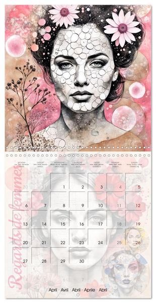 Produktbild: Regards de femmes (Calendrier mural carr&eacute; 2026 30x30 cm) Calendrier double avec une page pour vos prises de notes