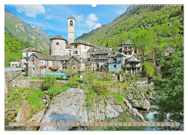 Produktbild: Wunderbares Tessin: Mediterranes Klima und italienisches Flair (Wandkalender 2026 DIN A2 quer), CALVENDO Monatskalender