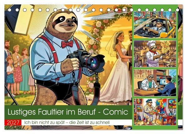 Produktbild: Lustiges Faultier im Beruf - Comic (Tischkalender 2027 DIN A5 quer), CALVENDO Monatskalender