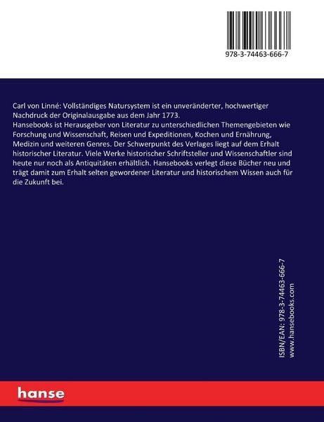Produktbild: Carl von Linn&eacute;: Vollst&auml;ndiges Natursystem