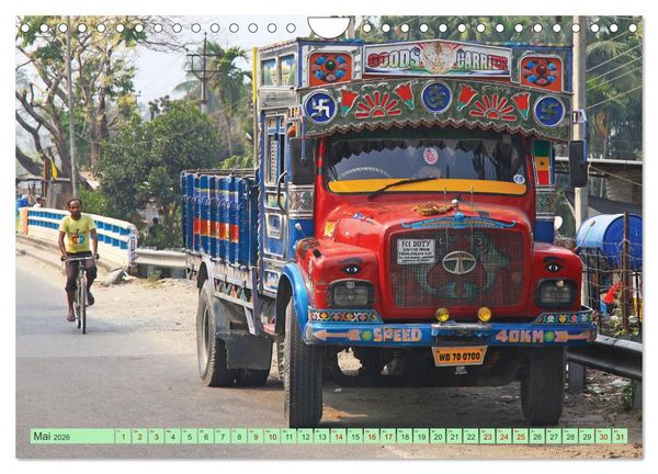 Produktbild: Indien Farbenfrohe LKW (Wandkalender 2026 DIN A4 quer), CALVENDO Monatskalender