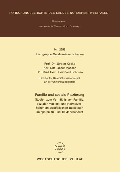Produktbild: Familie und soziale Plazierung